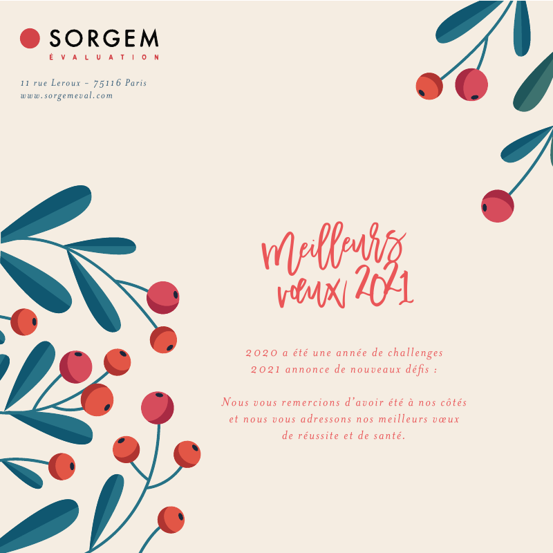 Sorgem Evaluation vous souhaite une bonne année 2021