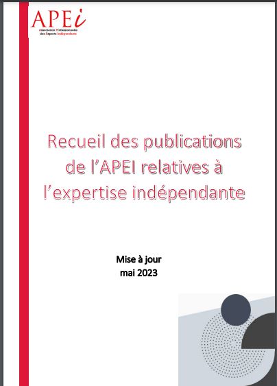Le Comité Directeur de l’Association Professionnelle des Experts Indépendants (APEI) a souhaité réunir l’ensemble des publications issues de ses travaux, au terme d’une étude d’harmonisation et d’actualisation en fonction de l’évolution de l’environnement réglementaire et des pratiques de marché dans le cadre d’expertises indépendantes réalisées lors d’offres publiques.